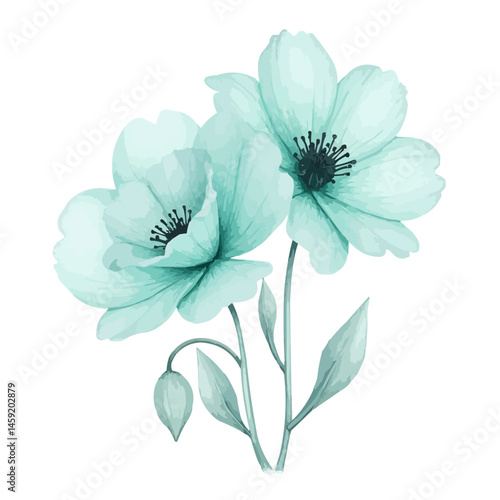 blue flower watercolor