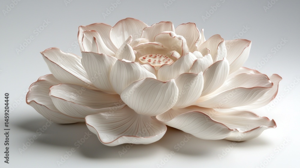 Fototapeta premium Delicate porcelain lotus flower sculpture