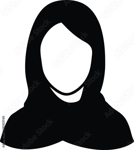 Silhouette of a woman with a head covering, expressing cultural identity