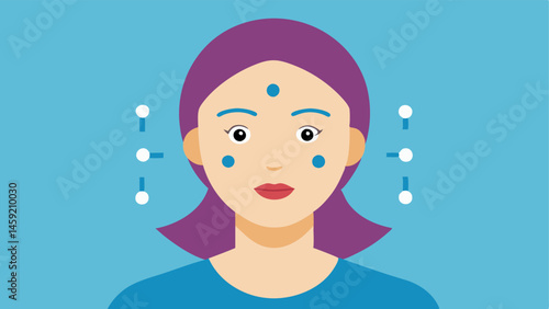 Microneedling Technique A diagrammatic representation of the microneedling technique being performed on a face highlighting specific areas like and forehead.