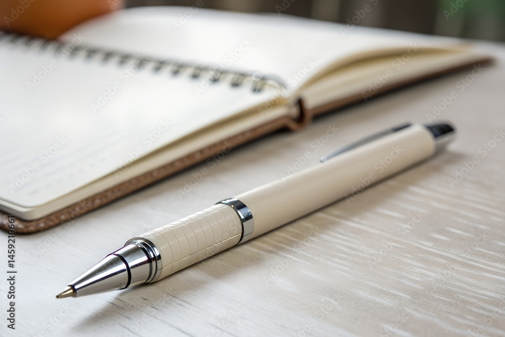Neutral ballpoint pen centered on clean backdrop Neutral ballpoint pen centered on clean backdrop