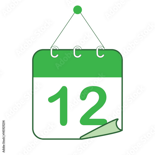 ひめくりカレンダー　グリーン　12日