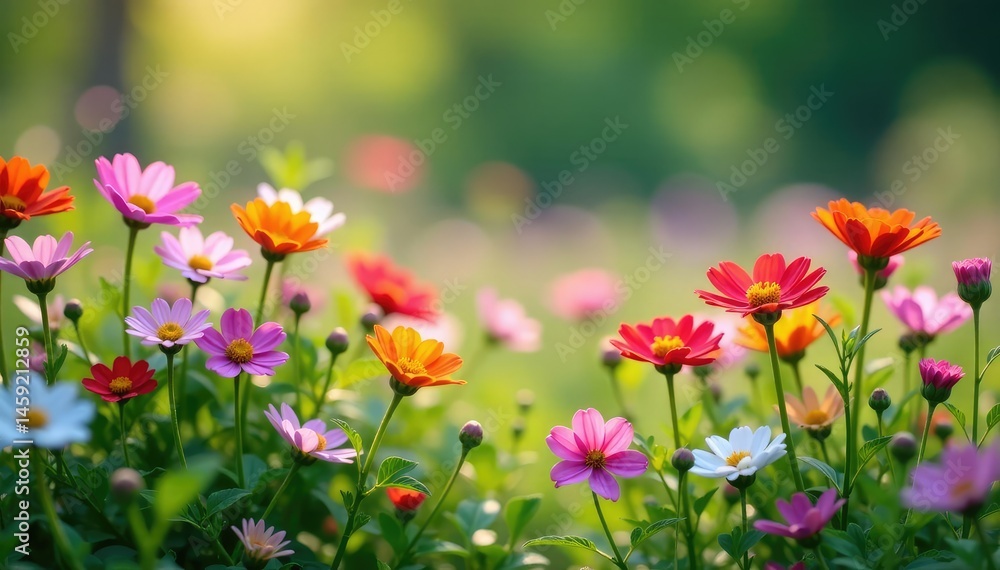 Delicate wildflowers bloom densely, forming a continuous floral tapestry , gentle, flowers Delicate wildflowers bloom densely, forming a continuous floral tapestry , gentle, flowers