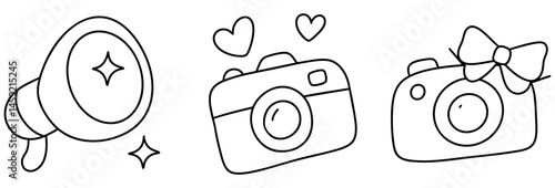 Creative camera illustrations showcase snapshot of fun and joy with playful designs and charming details