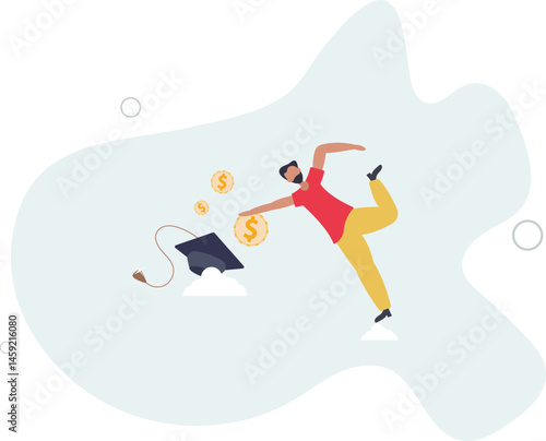 Education fund for college, saving for school or university tuition fee, study cost or training expense concept. character life .