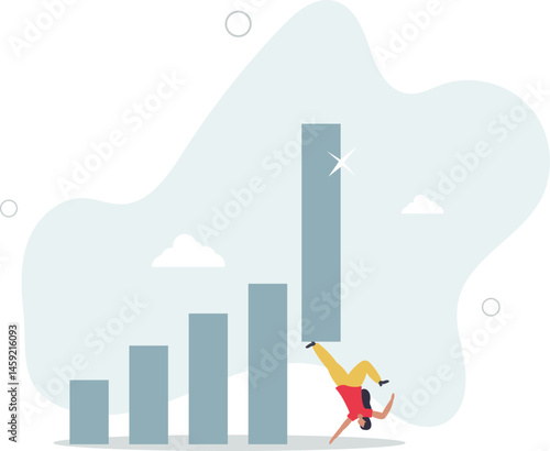 Growth or improvement, increase sales or revenue raising, growing business or develop marketing plan to help gain more profit concept. character life .