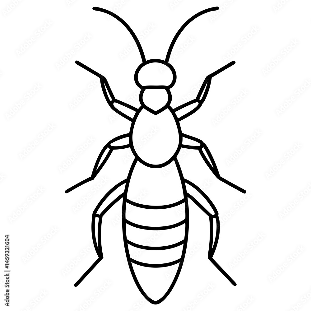 Simple Termite Outline Illustration Simple Termite Outline Illustration