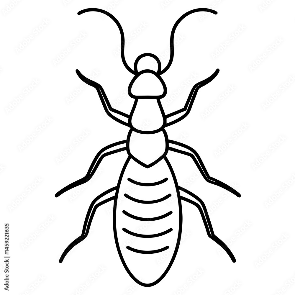 Simple Termite Outline Illustration Simple Termite Outline Illustration