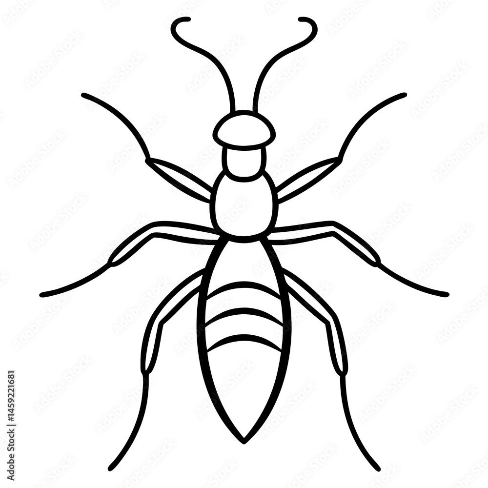 Simple Termite Outline Illustration Simple Termite Outline Illustration