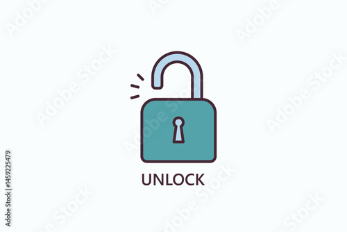 Unlock Icon Or Logo Isolated Illustration