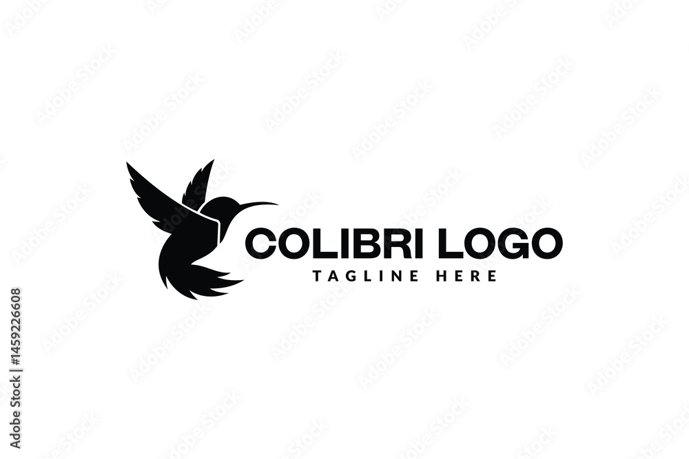 Fototapeta premium hummingbird logo design template, logo icon vector illustration