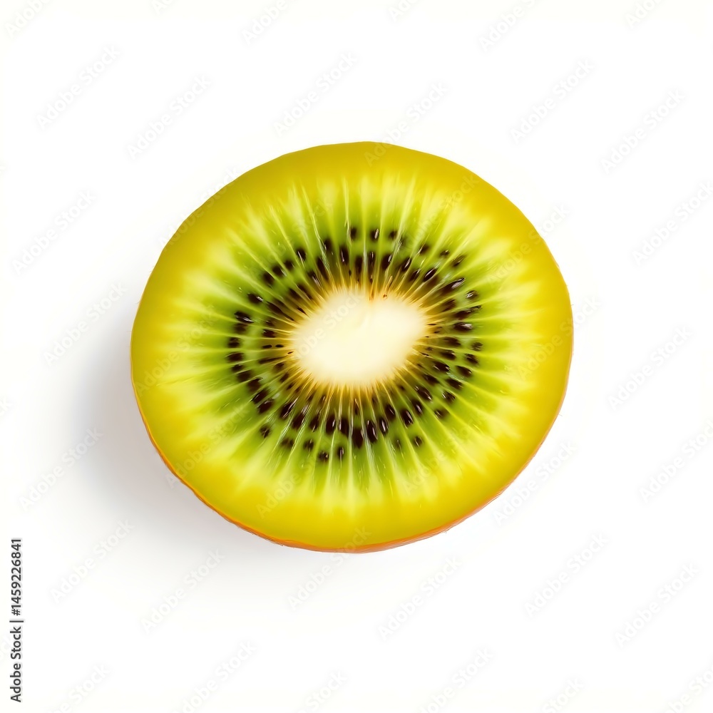 Single Kiwi Slice on White Studio Background Single Kiwi Slice on White Studio Background