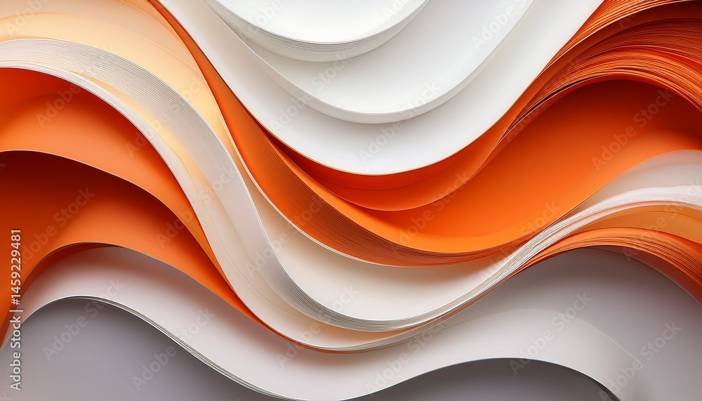 Fototapeta premium abstract white and orange wavy paper background