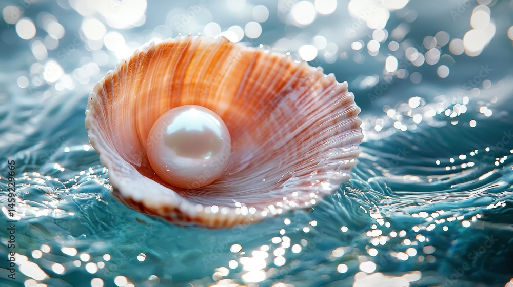 Exquisite pearl nestled in a seashell Exquisite pearl nestled in a seashell