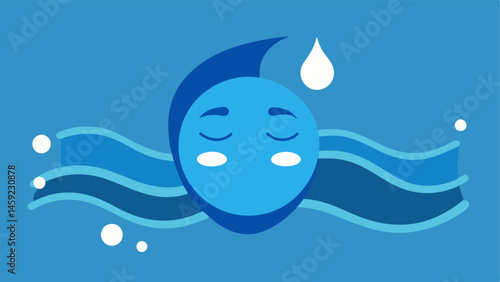 Hydration Waves A visual depicting waves of hydration flowing towards a face wearing the mask illustrating the instantaneous moisture effect.