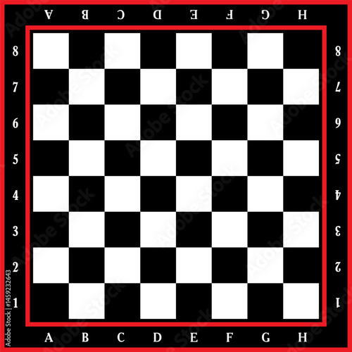 Obraz na płótnie chessboard with stylized pieces king, queen, officer, bishop, knight, pawn, rook, vector drawing w salonie