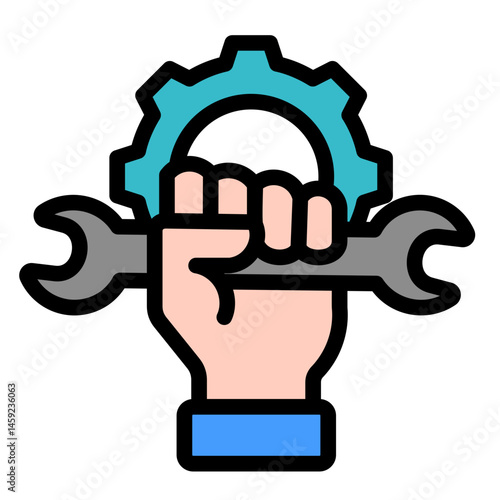 Mechanical Wrench  Icon Element For Design	