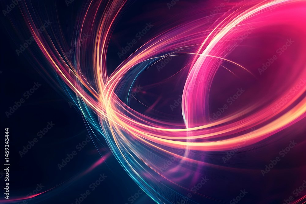 Colorful Abstract Light Trails with Swirling Neon Effects Colorful Abstract Light Trails with Swirling Neon Effects