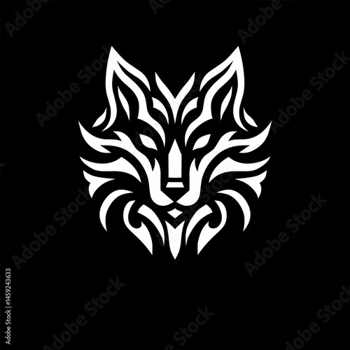 Wallpaper Mural Minimalist vector illustration of a wolf head logo, front view Torontodigital.ca