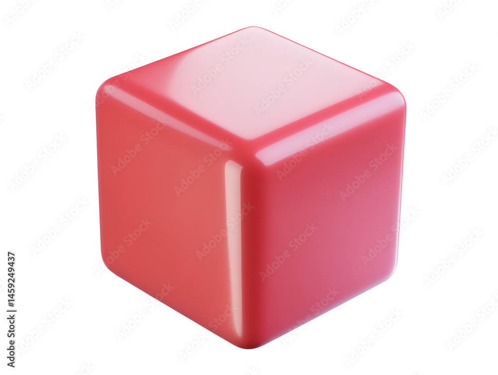 Fototapeta premium A red cube with a shiny surface