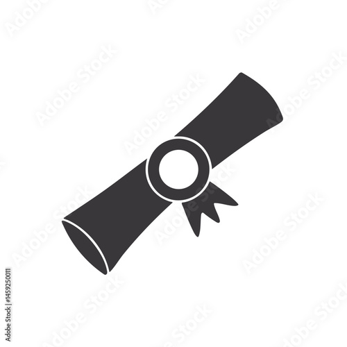 Certification diploma flat vector icon
