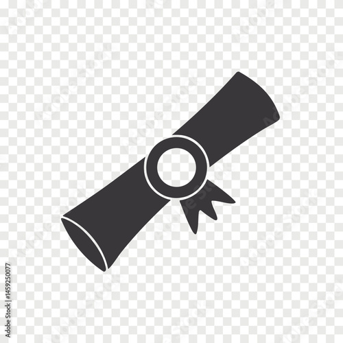 Certification diploma flat vector icon