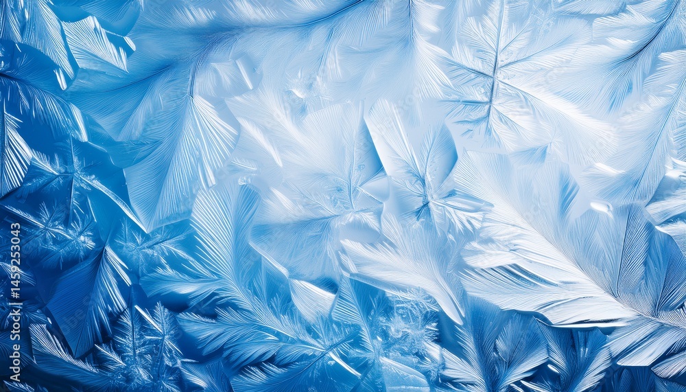 Fototapeta premium blue white crystal ice winter frozen background