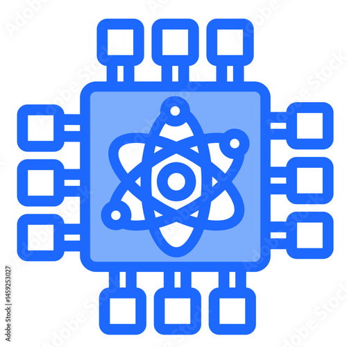 Quantum Computing  Icon Element For Design	