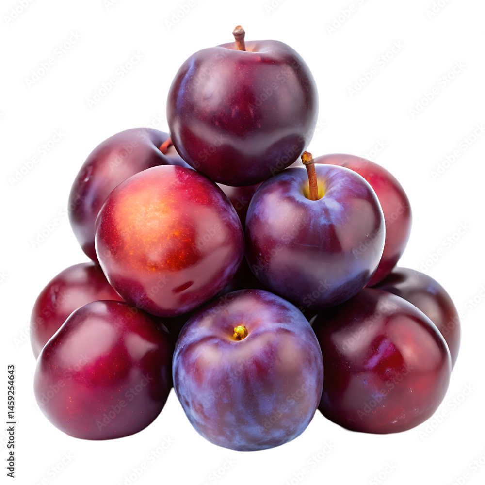 Fototapeta premium Fresh Red Plums Pile Fruit Image