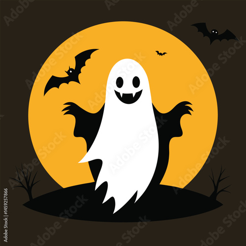 ghost halloween vector silhouette