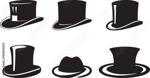 Elegant Top Hats in Simple Silhouette Design