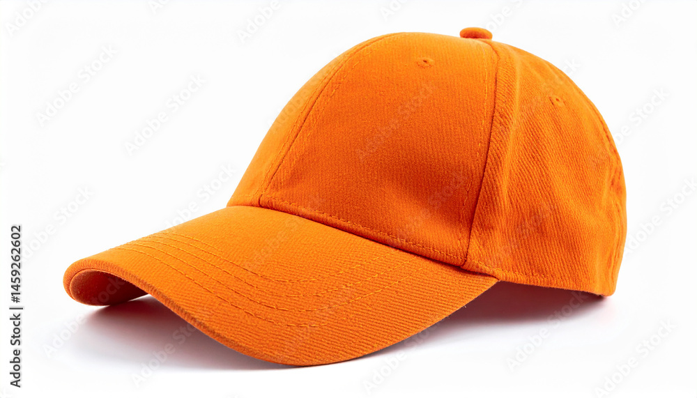 Fototapeta premium Orange baseball cap isolated on white background.