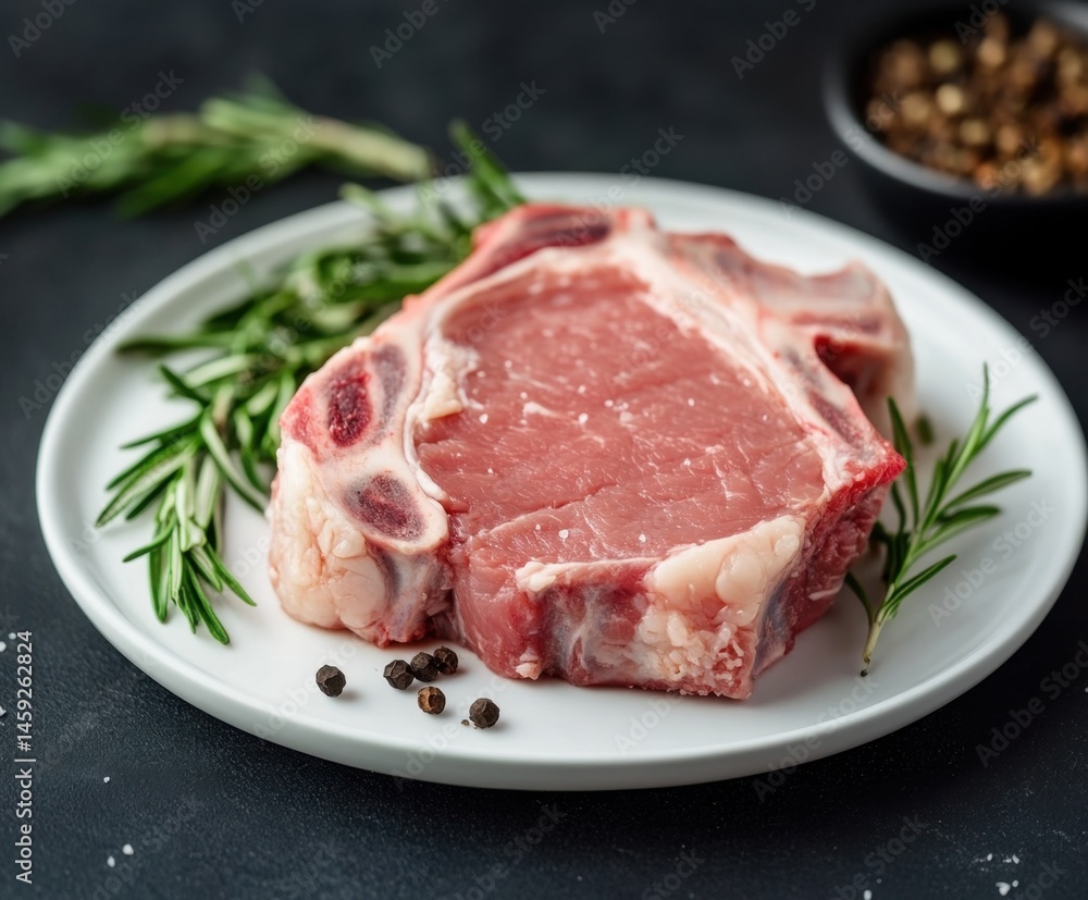 Fresh raw pork shoulder with spices Fresh raw pork shoulder with spices