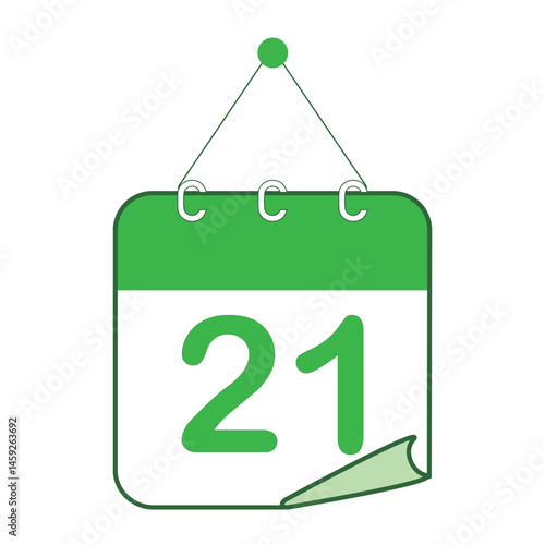 ひめくりカレンダー　グリーン　21日