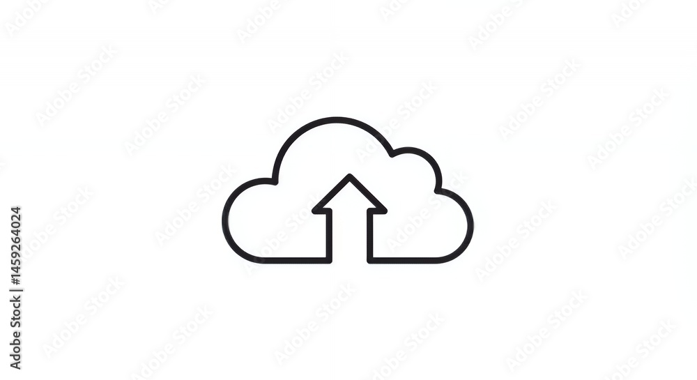 Cloud Upload Icon: Simple Minimalist Digital Design Cloud Upload Icon: Simple Minimalist Digital Design