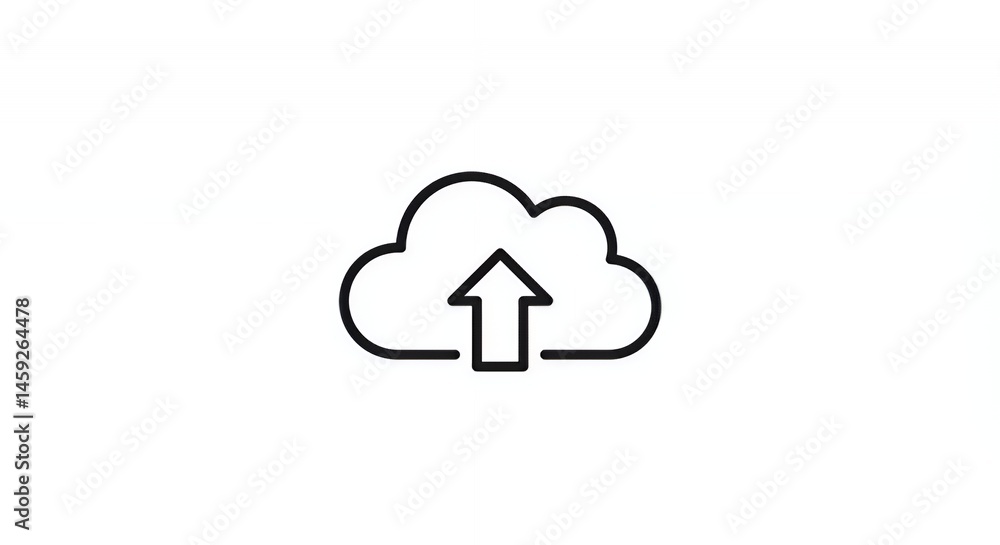 Cloud Uploading Icon: Simple Vector Graphic for Digital Data Storage and Transfer Cloud Uploading Icon: Simple Vector Graphic for Digital Data Storage and Transfer