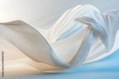 Flowing Fabric Abstract Waves Background with Elegant Light and Soft Texture