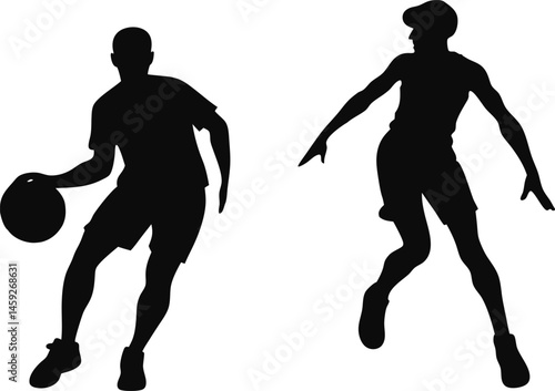 basketball players silhouette
