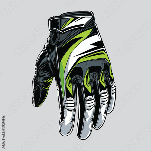 motorcycle racing gloves vector art