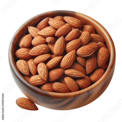 Almonds In Wooden bowl