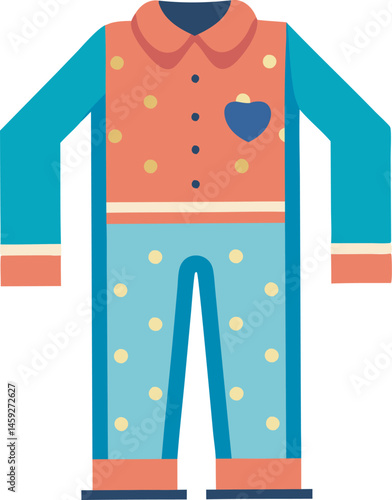 A cozy, colorful pajama set vector art illustration featuring soft fabrics, playful patterns, and relaxed designs perfect for bedtime themes