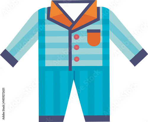 A cozy, colorful pajama set vector art illustration featuring soft fabrics, playful patterns, and relaxed designs perfect for bedtime themes