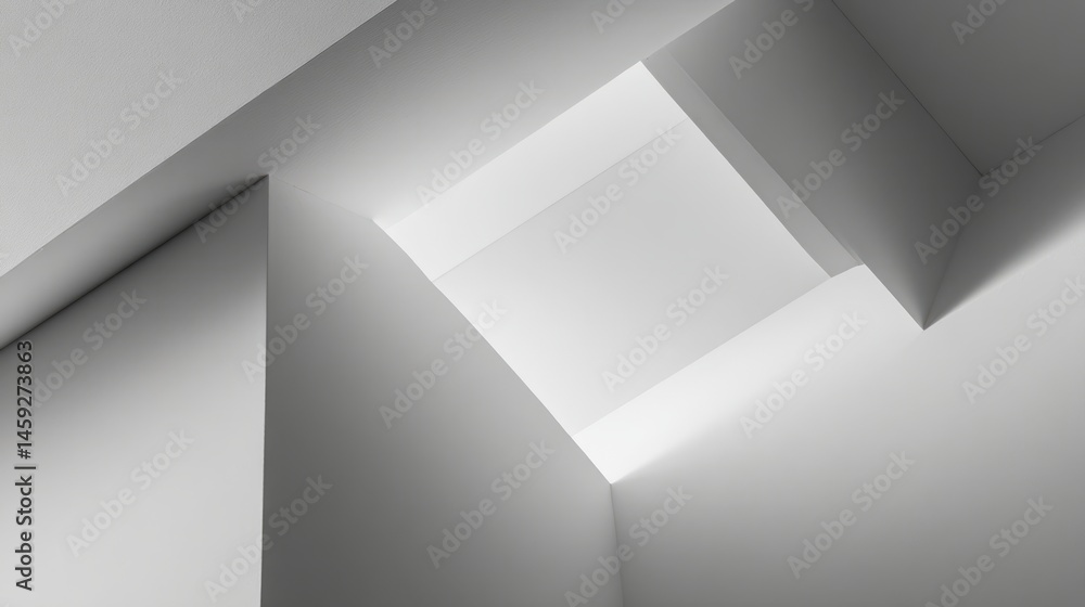Obraz premium Abstract monochrome geometric textures, minimalist architecture. Pure forms and subtle contrasts in a structured composition. 
