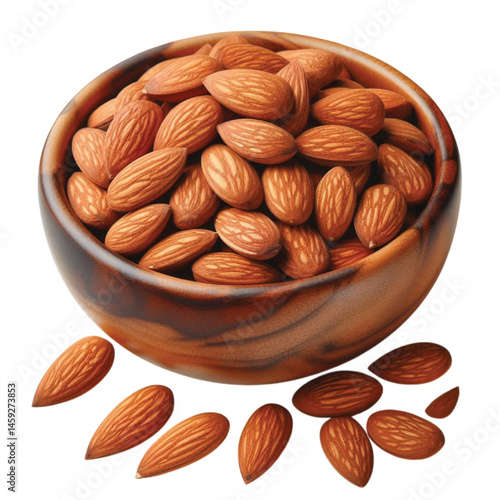 Almonds In Wooden bowl