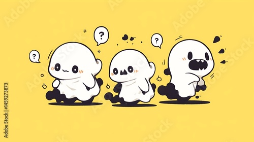 cute zombies, chibi doodle style