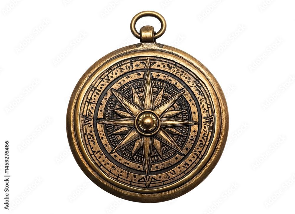 Naklejka premium Vitage brass compass