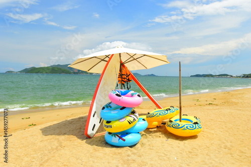 Wallpaper Mural 
Nha Trang Beach Vietnam. Overlooking the beautiful coast of Nha Trang with palm trees on the beach. Beautiful white sand tropical beach in the coastal city on the Shores of the South China Sea. Torontodigital.ca