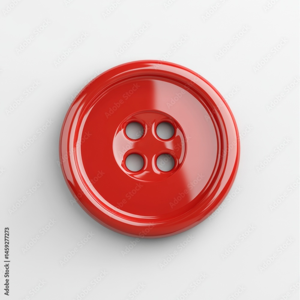 Fototapeta premium Red round button with four holes (1)