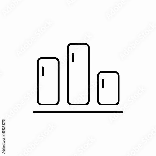 Statistical data bars icon vector sign