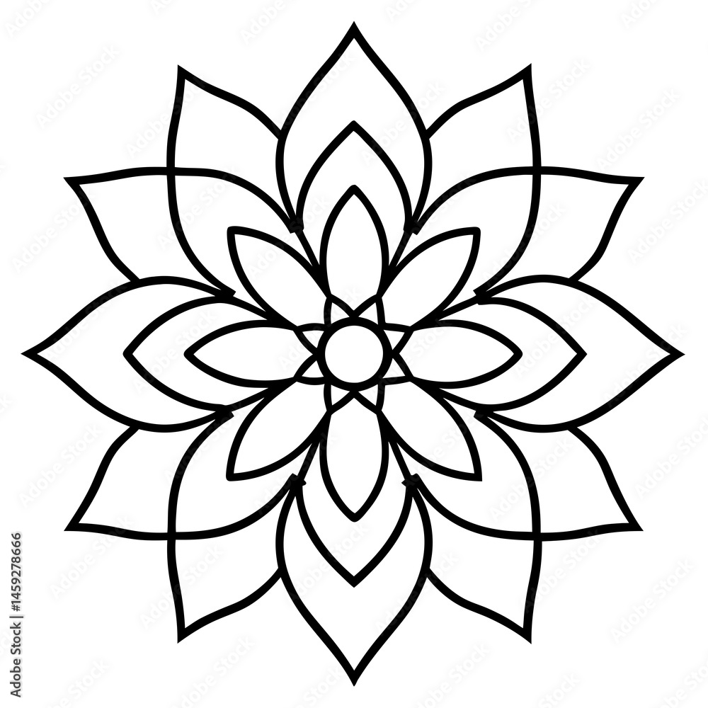 Zen Mandala Outline Vector Design Zen Mandala Outline Vector Design